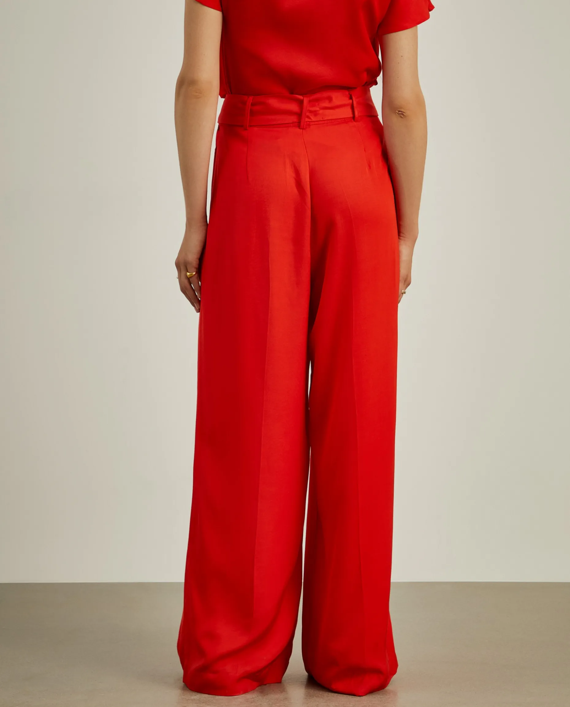 Calças culotte com pregas e cinto|LION OF PORCHES Cheap