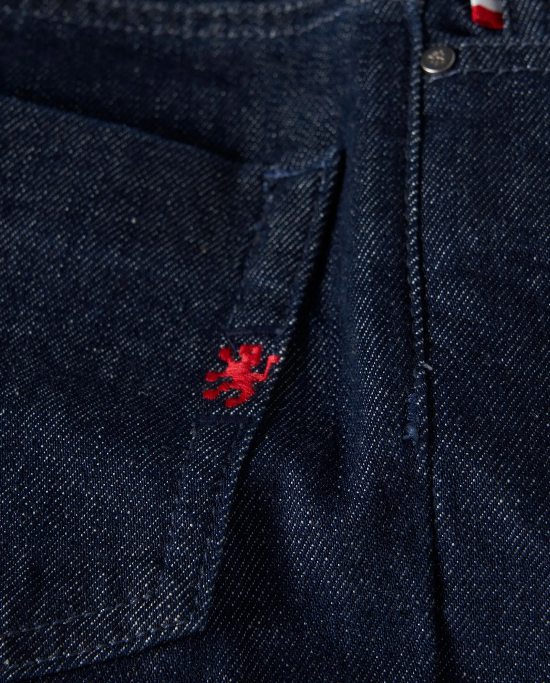 Calças denim lavagem escura|LION OF PORCHES Store