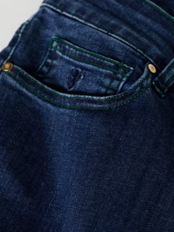 Calças denim regular fit de lavagem escura|LION OF PORCHES Shop