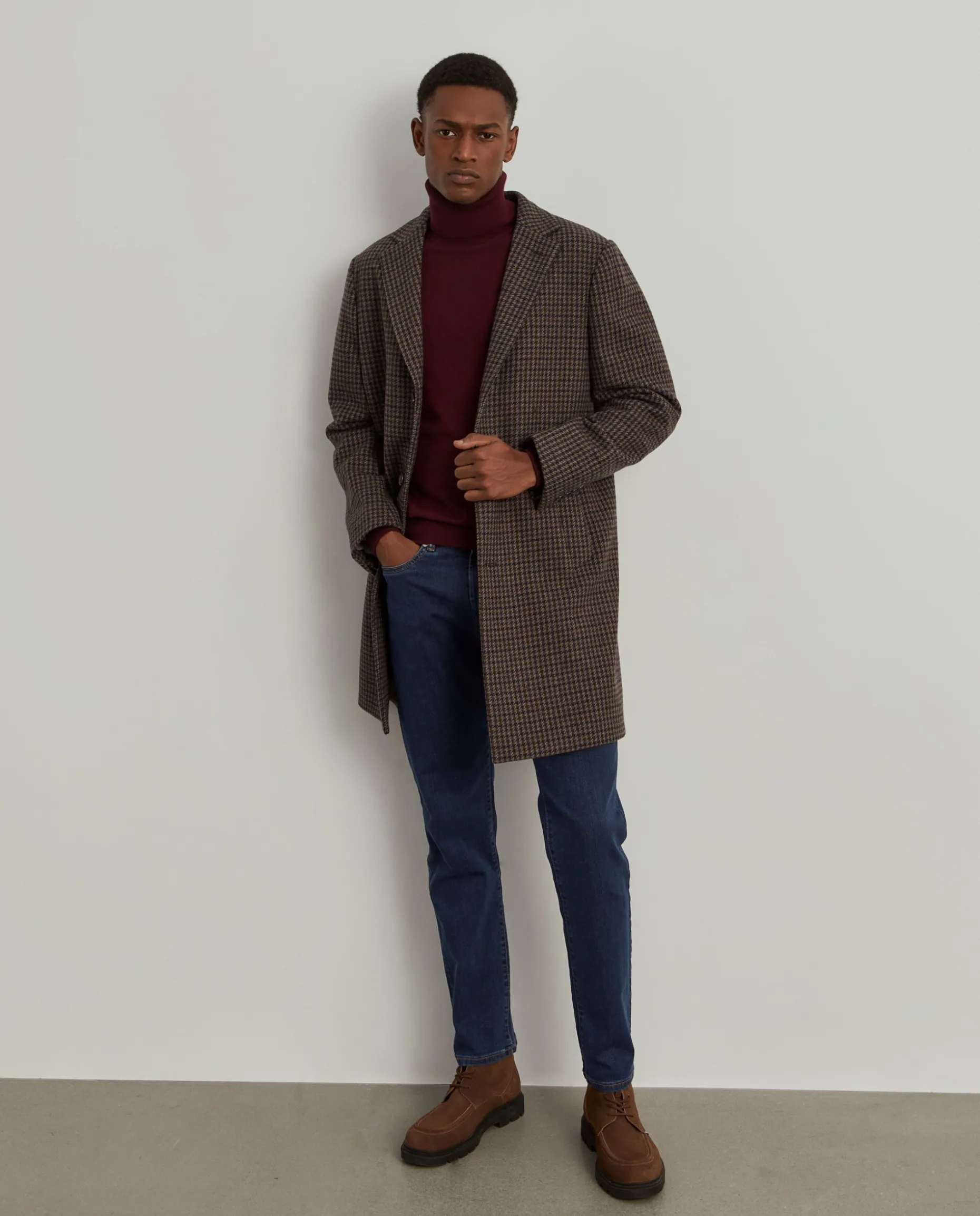 Calças denim regular fit lavagem escura|LION OF PORCHES Fashion