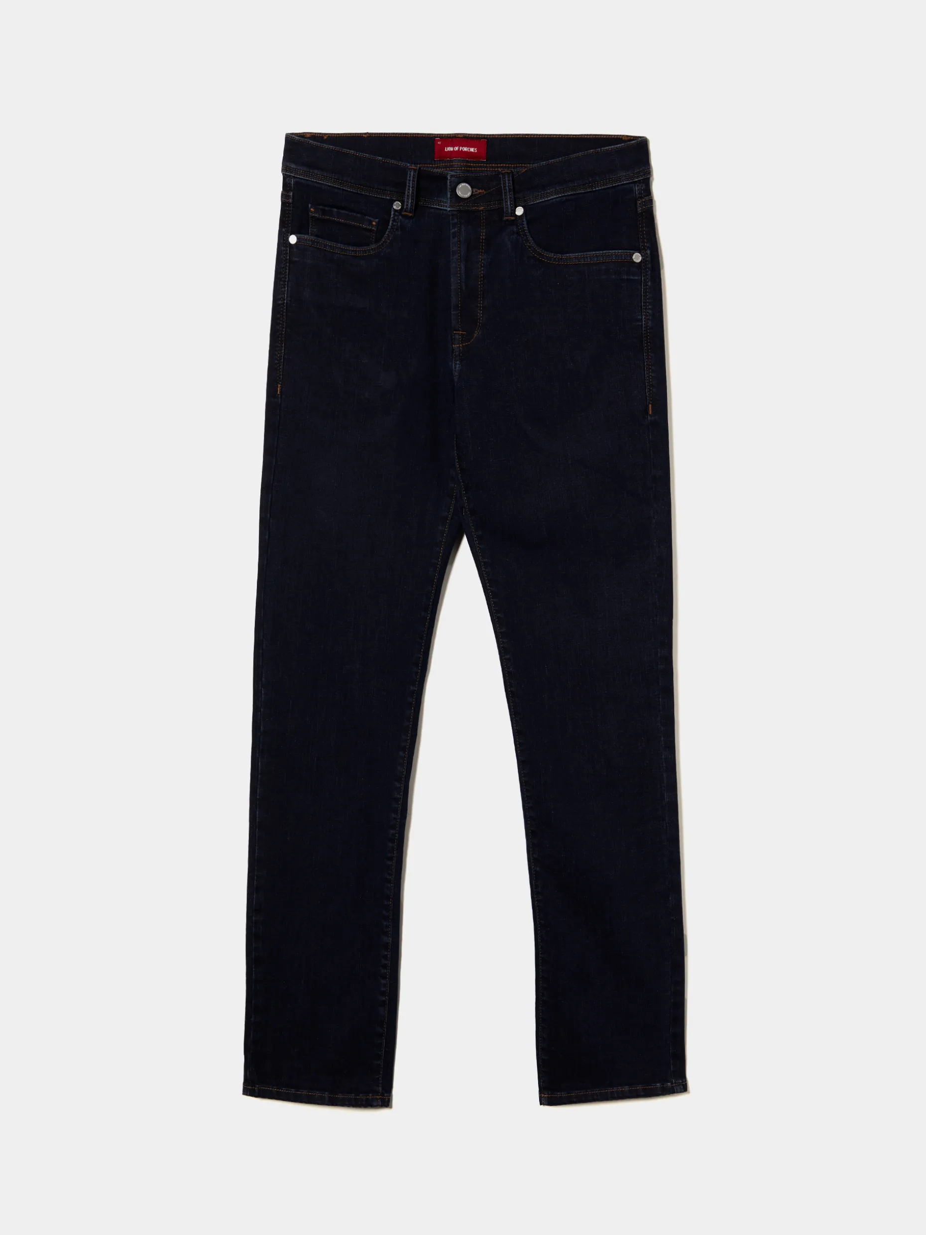 Calças denim regular fit lavagem escura|LION OF PORCHES Fashion