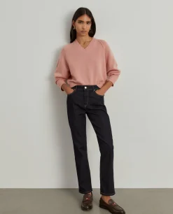 Calças denim regular fit lavagem escura|LION OF PORCHES Best Sale