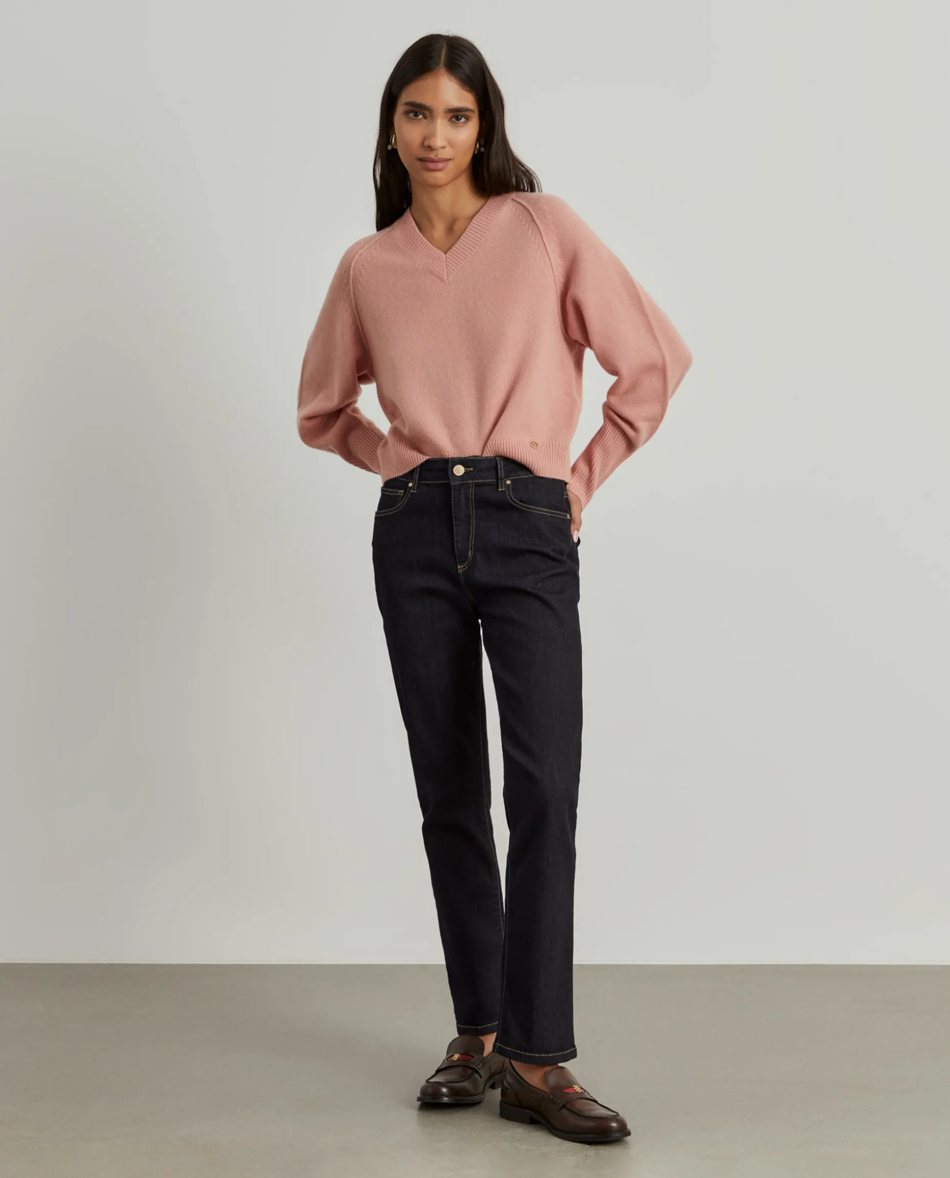Calças denim regular fit lavagem escura|LION OF PORCHES Best Sale