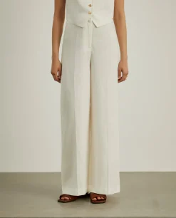 Calças pantalona 100% linho|LION OF PORCHES Store