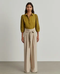 Calças pantalona com cinto|LION OF PORCHES Best