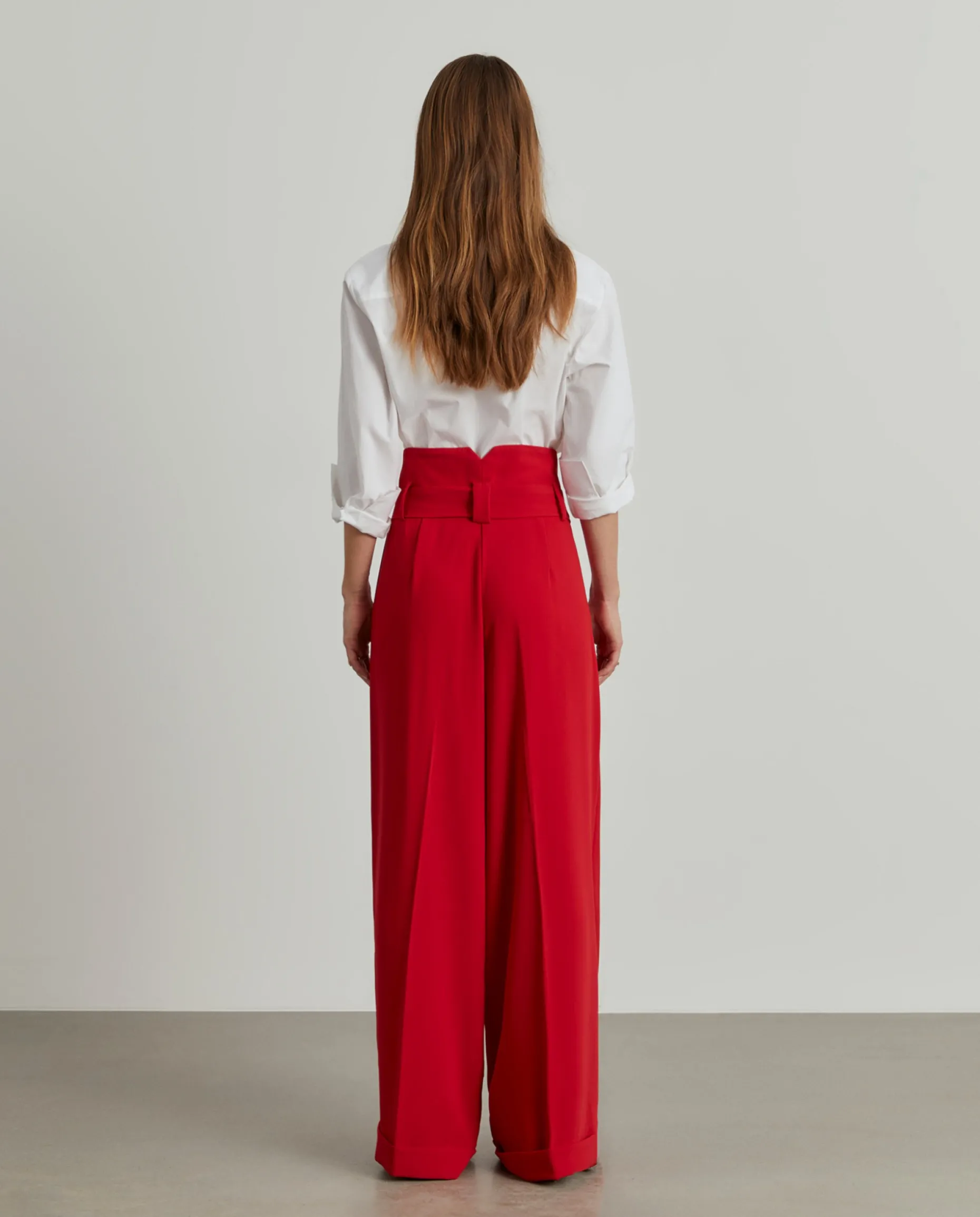 Calças pantalona com cinto|LION OF PORCHES Fashion