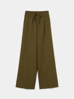 Calças pantalona com elástico na cintura|LION OF PORCHES Discount