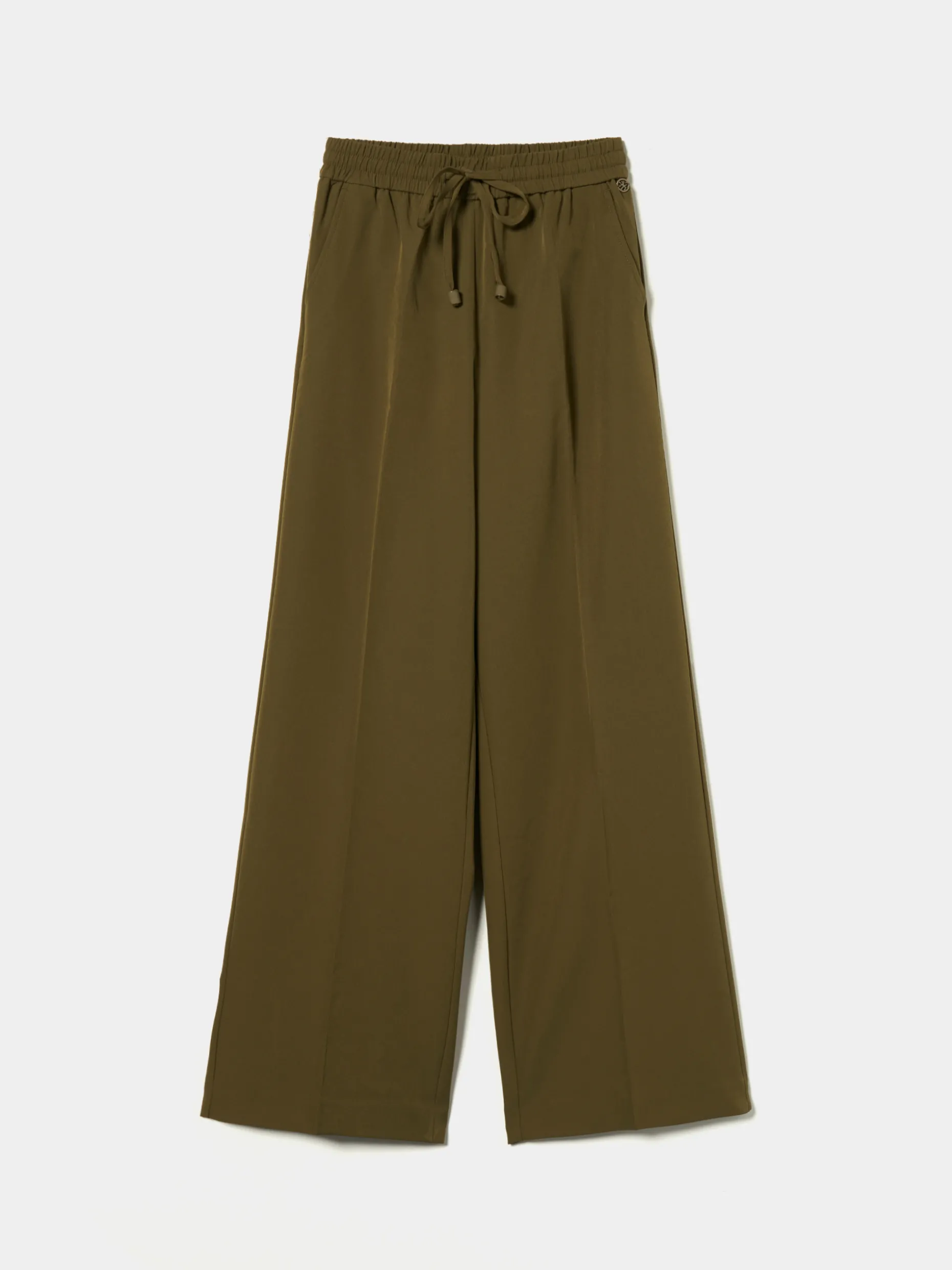 Calças pantalona com elástico na cintura|LION OF PORCHES Discount