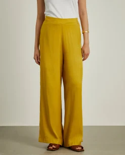 Calças pantalona com liocel|LION OF PORCHES Shop
