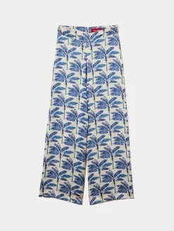 Calças pantalona com padrão de palmeiras|LION OF PORCHES Cheap