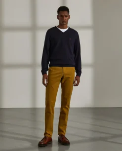 Calças para homem chino slim fit em algodão stretch|LION OF PORCHES Outlet