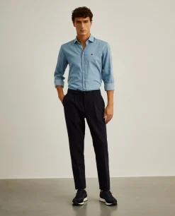 Calças slim fit com pregas|LION OF PORCHES Cheap