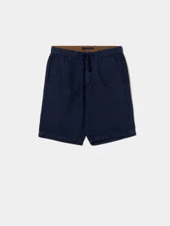 Calções bermuda 100% linho com cordão|LION OF PORCHES Discount