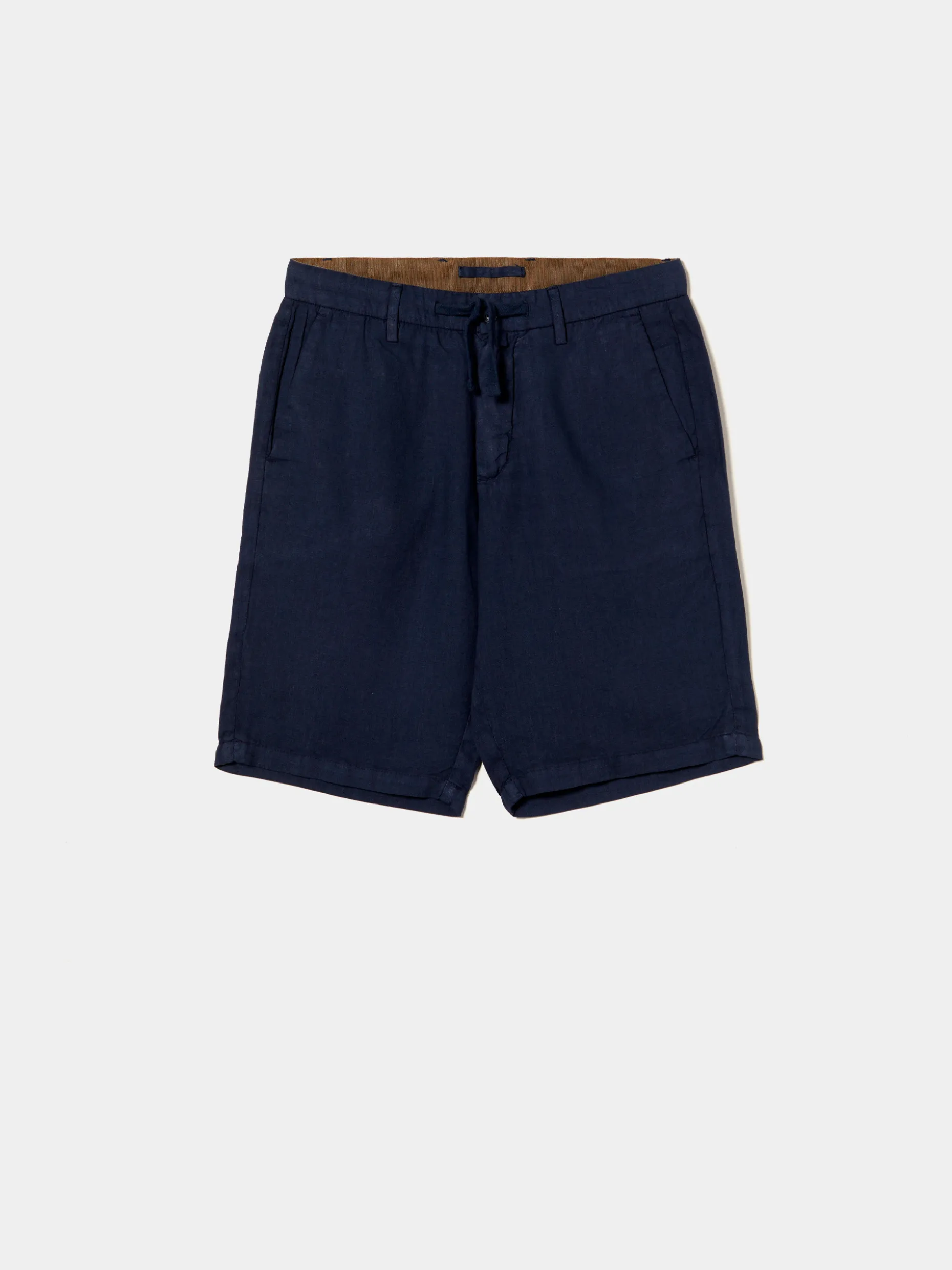 Calções bermuda 100% linho com cordão|LION OF PORCHES Discount