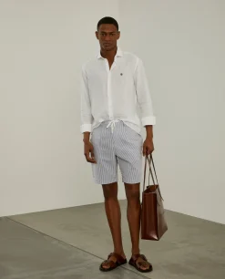 Calções bermuda às riscas com cordão|LION OF PORCHES Fashion