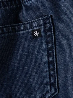 Calções denim com elástico e cordão na cintura|LION OF PORCHES Best Sale