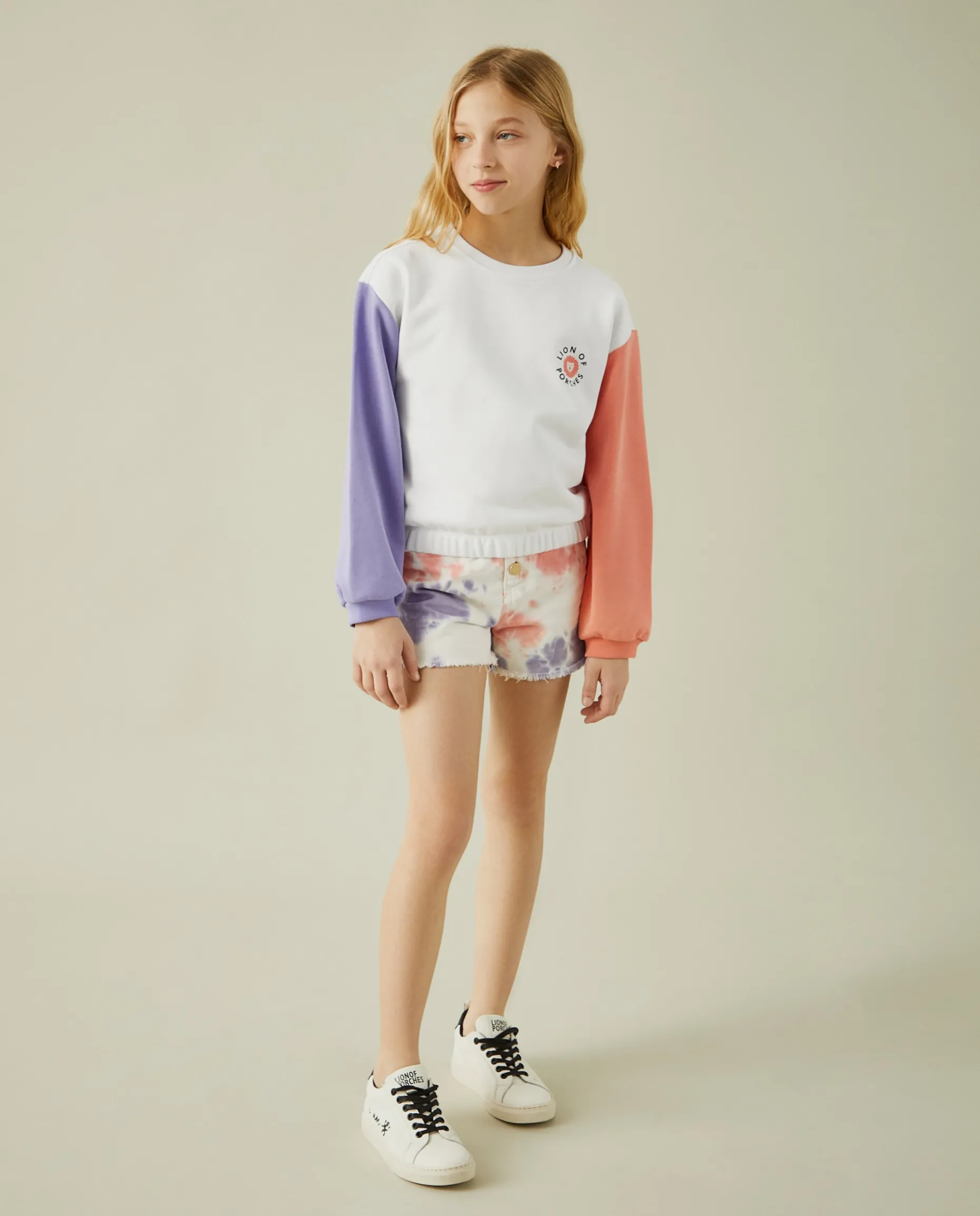 Calções tie dye com cintura elástica|LION OF PORCHES Fashion