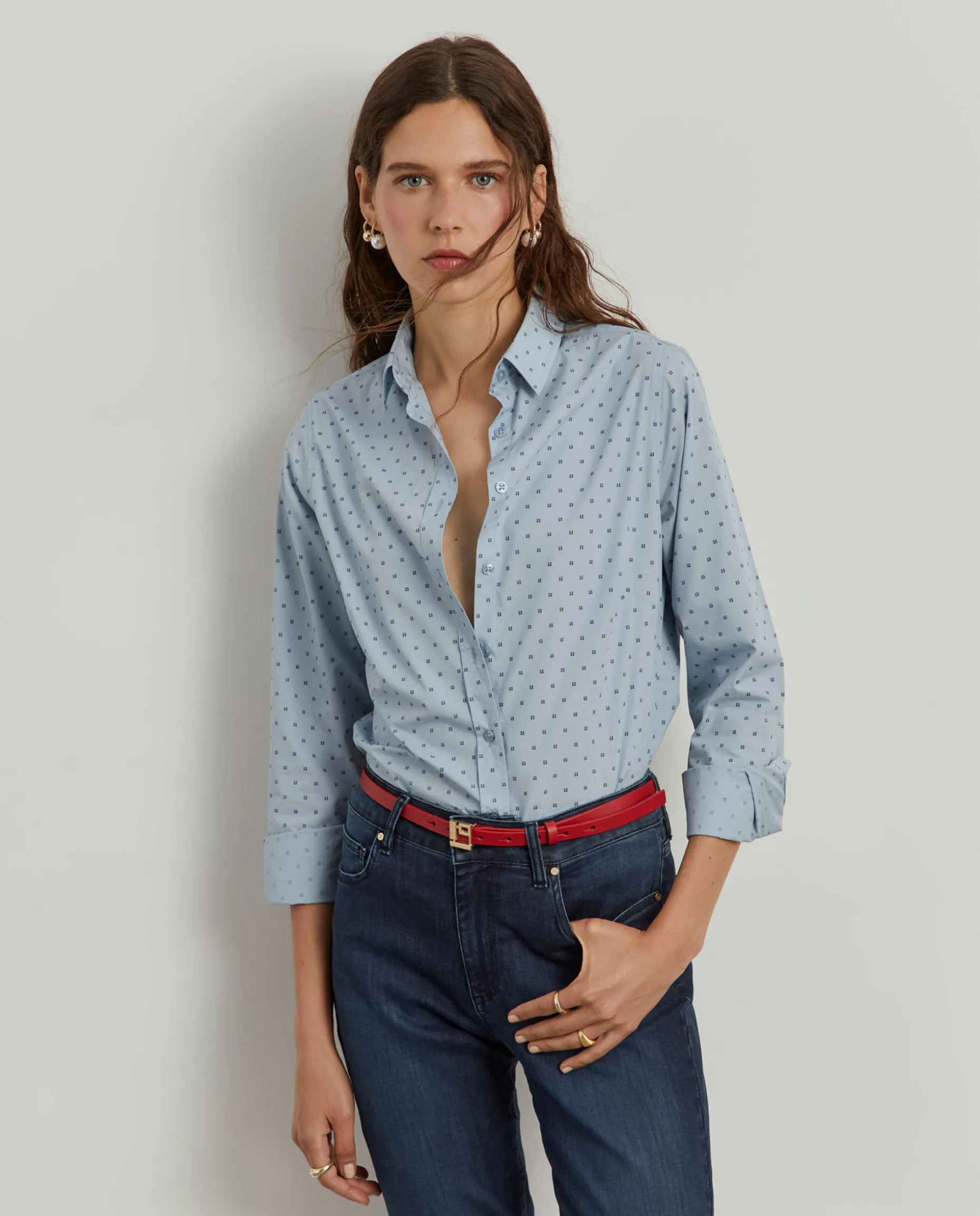 Camisa clássica micro padrão leões|LION OF PORCHES Cheap