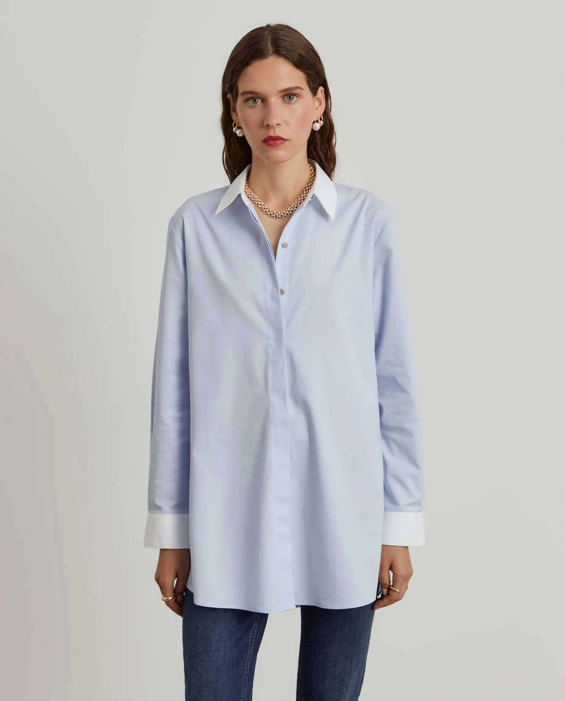 Camisa de algodão color block|LION OF PORCHES Shop