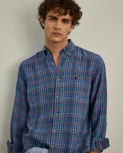 Camisa de quadrados regular fit em linho|LION OF PORCHES Best