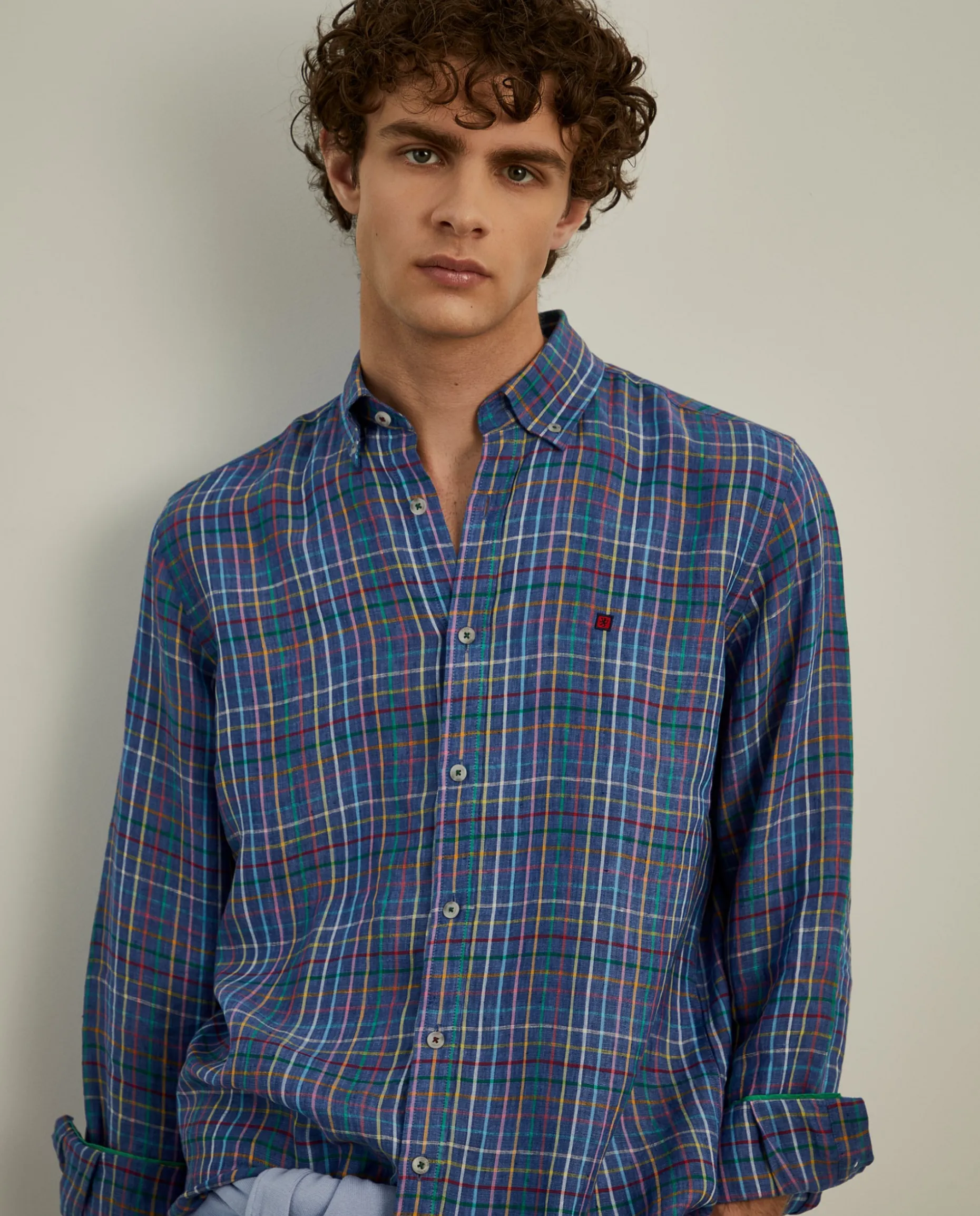 Camisa de quadrados regular fit em linho|LION OF PORCHES Best