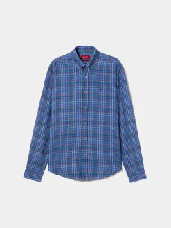 Camisa de quadrados regular fit em linho|LION OF PORCHES Best