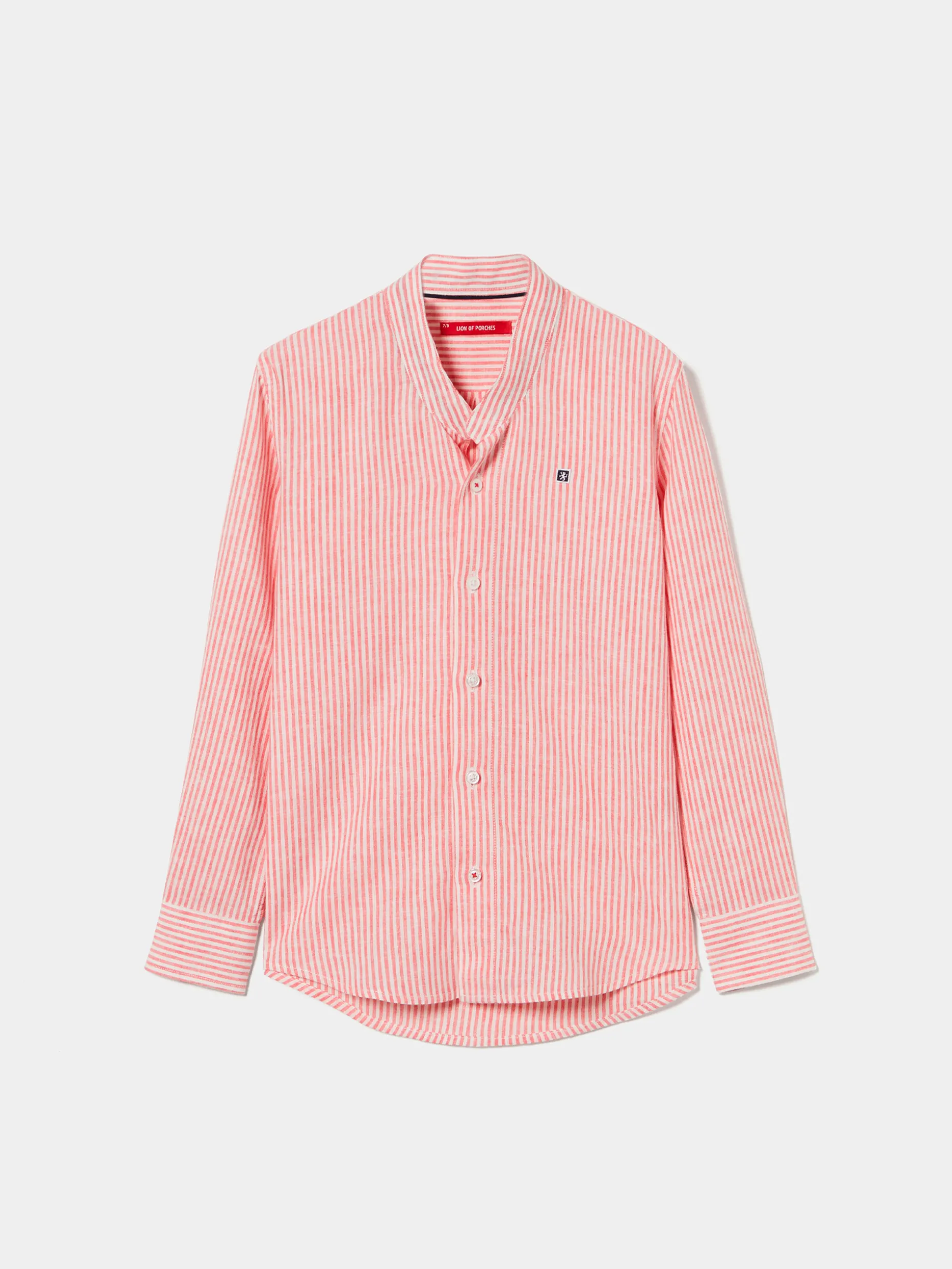 Camisa de riscas com gola mandarim|LION OF PORCHES Outlet