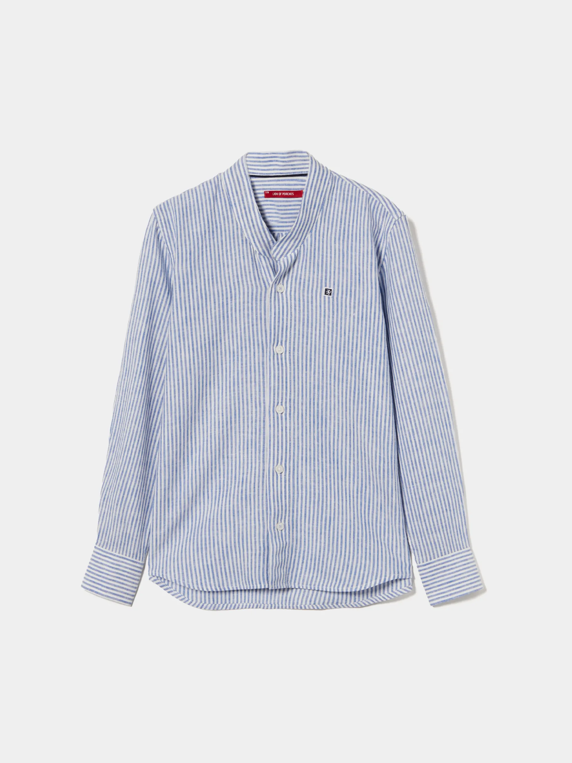 Camisa de riscas com gola mandarim|LION OF PORCHES Fashion