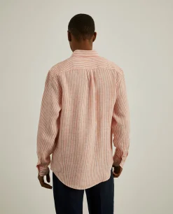 Camisa de riscas em linho|LION OF PORCHES Best Sale