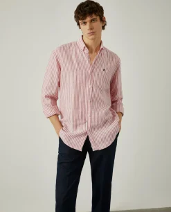Camisa de riscas em linho|LION OF PORCHES Clearance