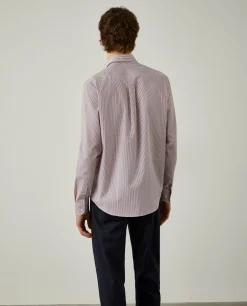 Camisa de riscas regular fit em popelina|LION OF PORCHES New