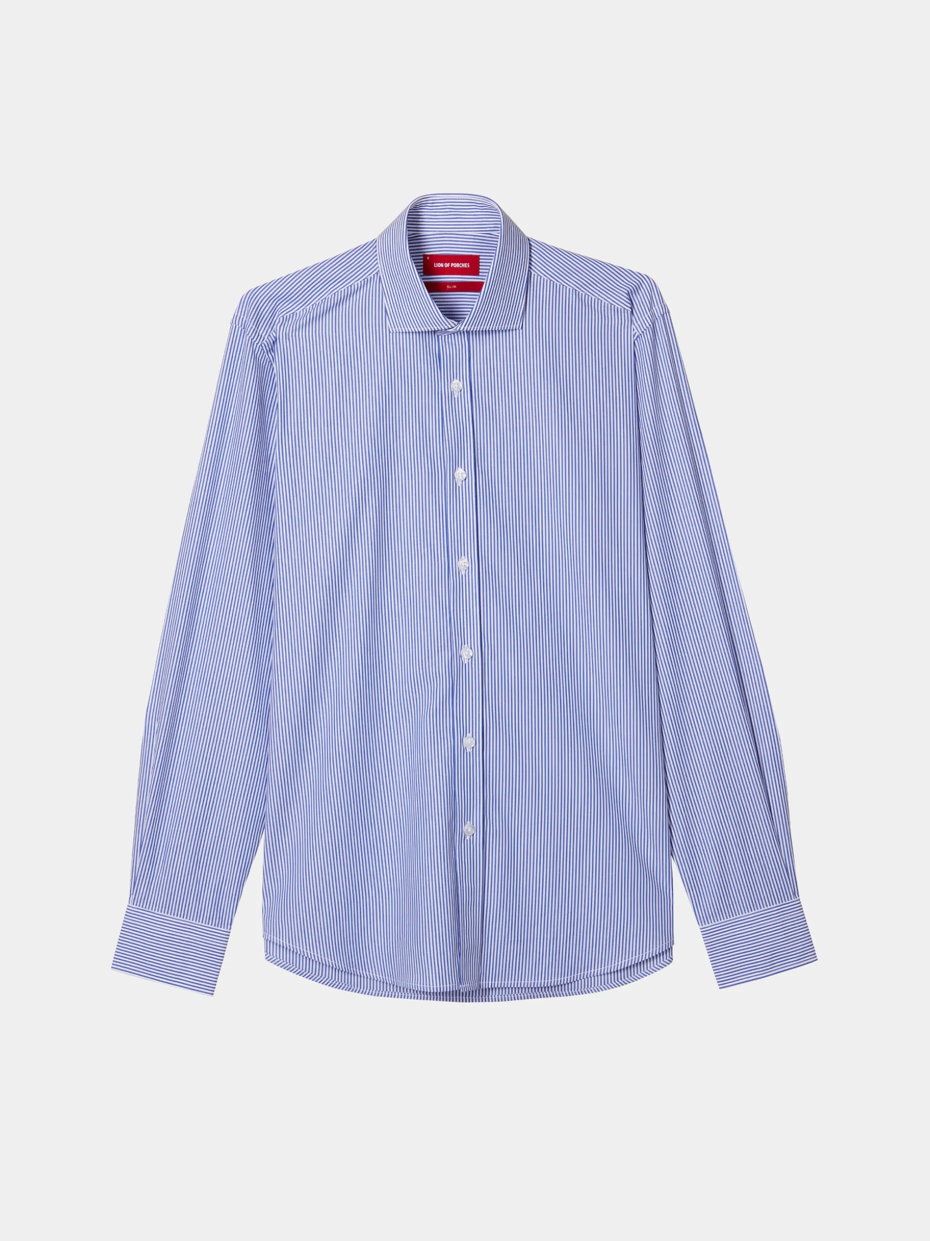 Camisa de riscas slim fit em popelina|LION OF PORCHES Best Sale