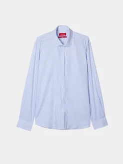 Camisa de riscas slim fit em popelina|LION OF PORCHES Online