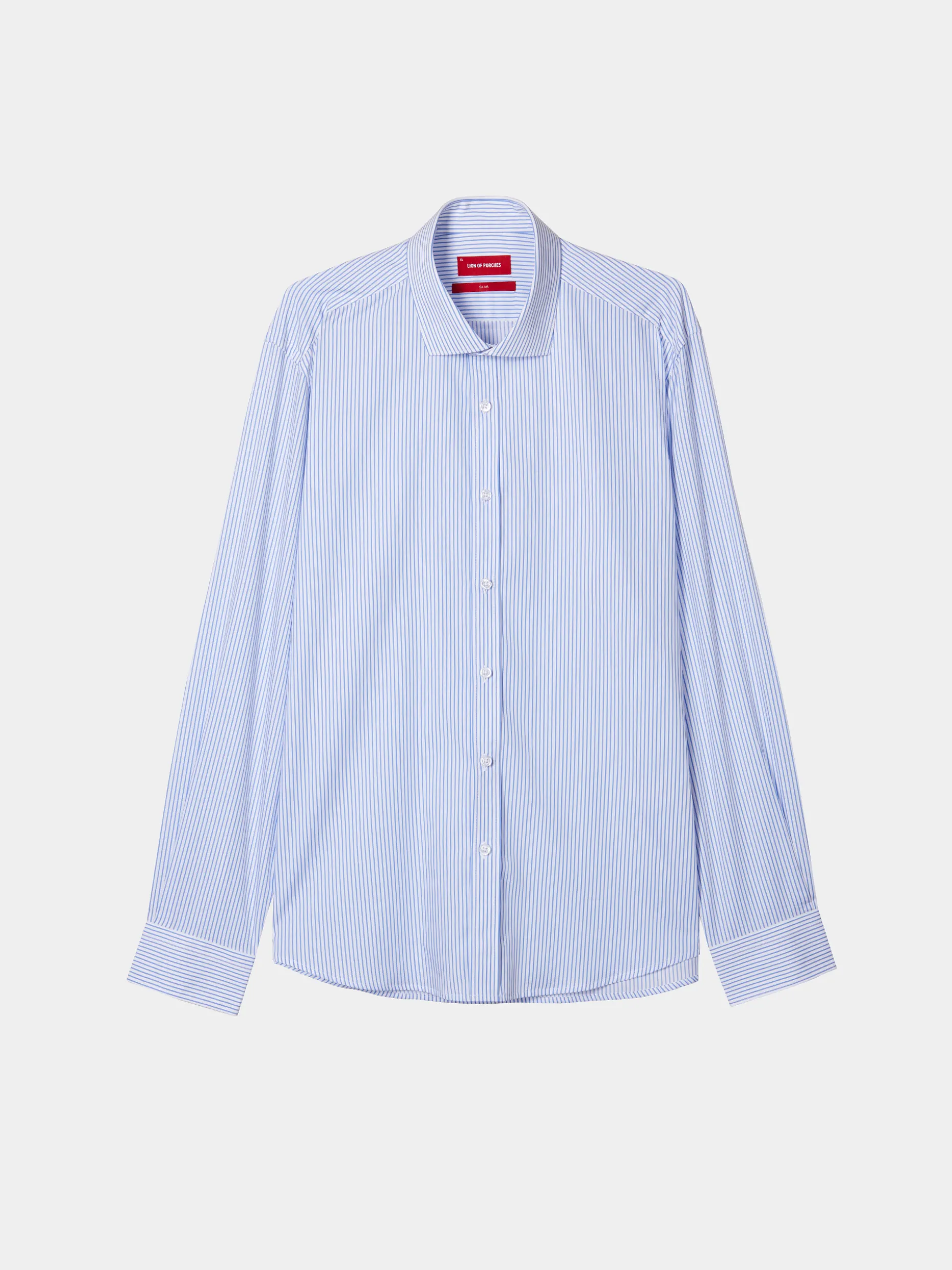 Camisa de riscas slim fit em popelina|LION OF PORCHES Online