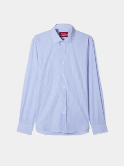 Camisa de riscas slim fit em popelina|LION OF PORCHES Outlet