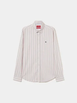 Camisa de riscas slim fit em popelina|LION OF PORCHES Fashion