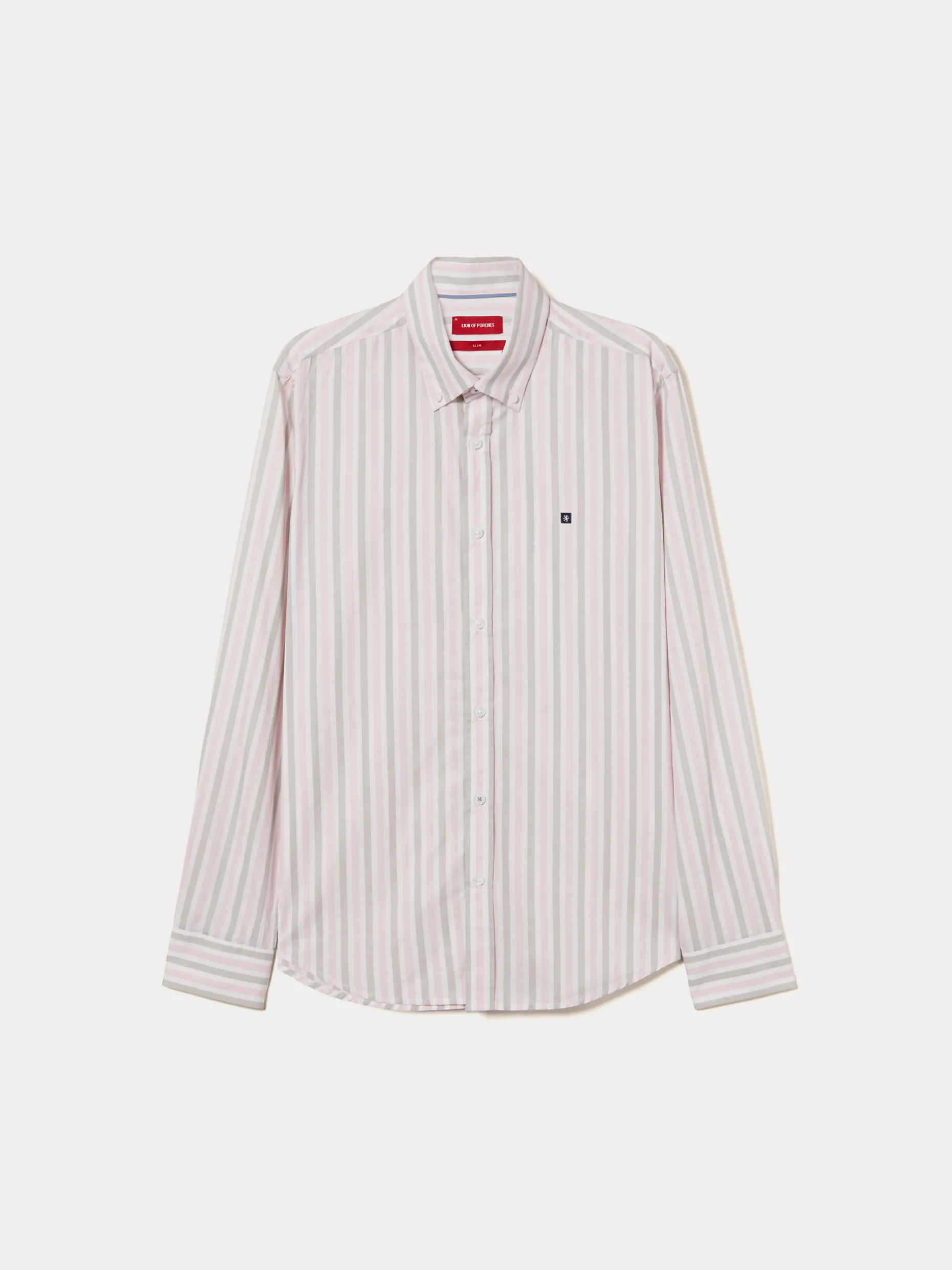 Camisa de riscas slim fit em popelina|LION OF PORCHES Fashion