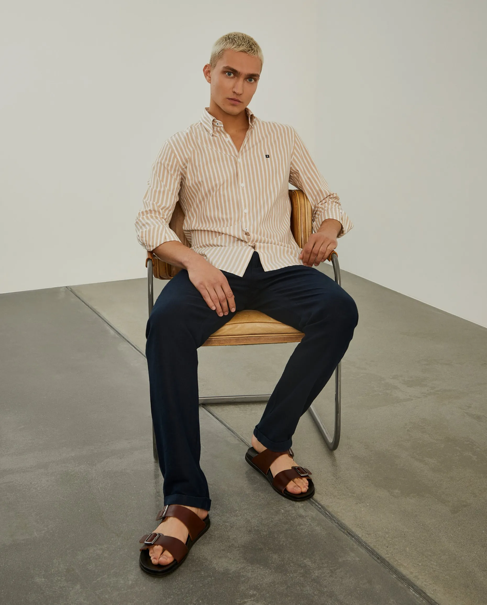Camisa de riscas slim fit|LION OF PORCHES Clearance