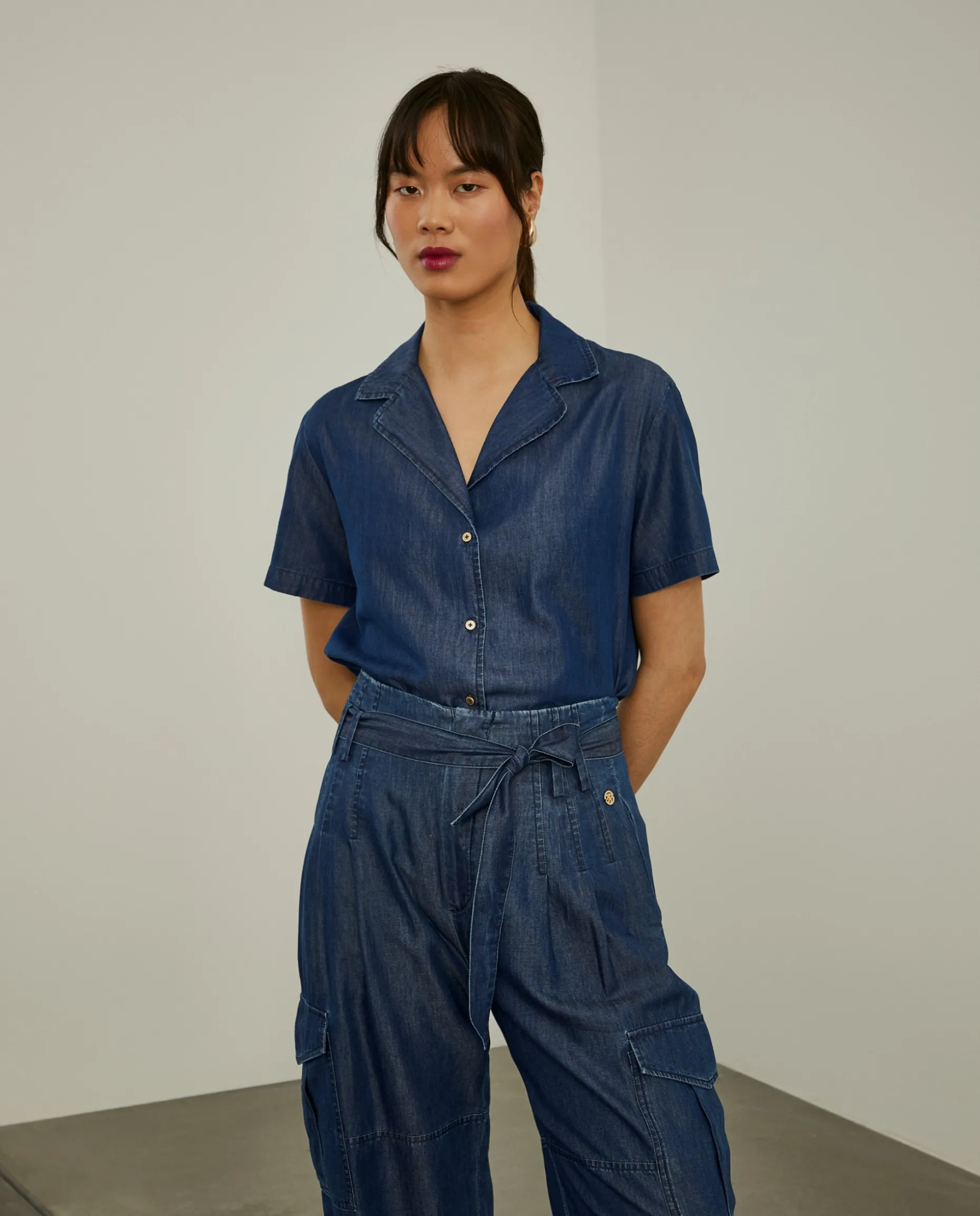 Camisa denim de manga curta|LION OF PORCHES Cheap