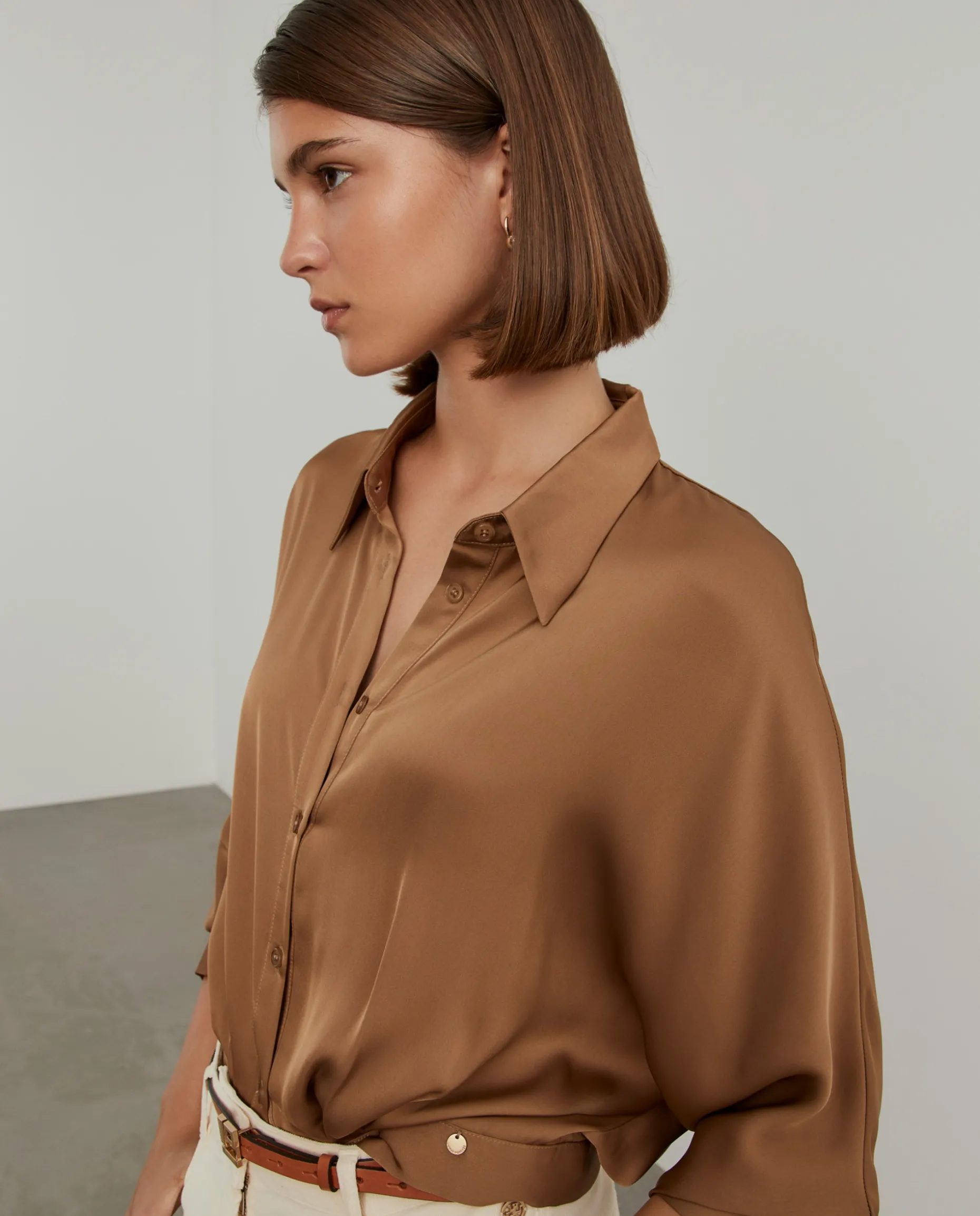 Camisa fluida acetinada|LION OF PORCHES Cheap