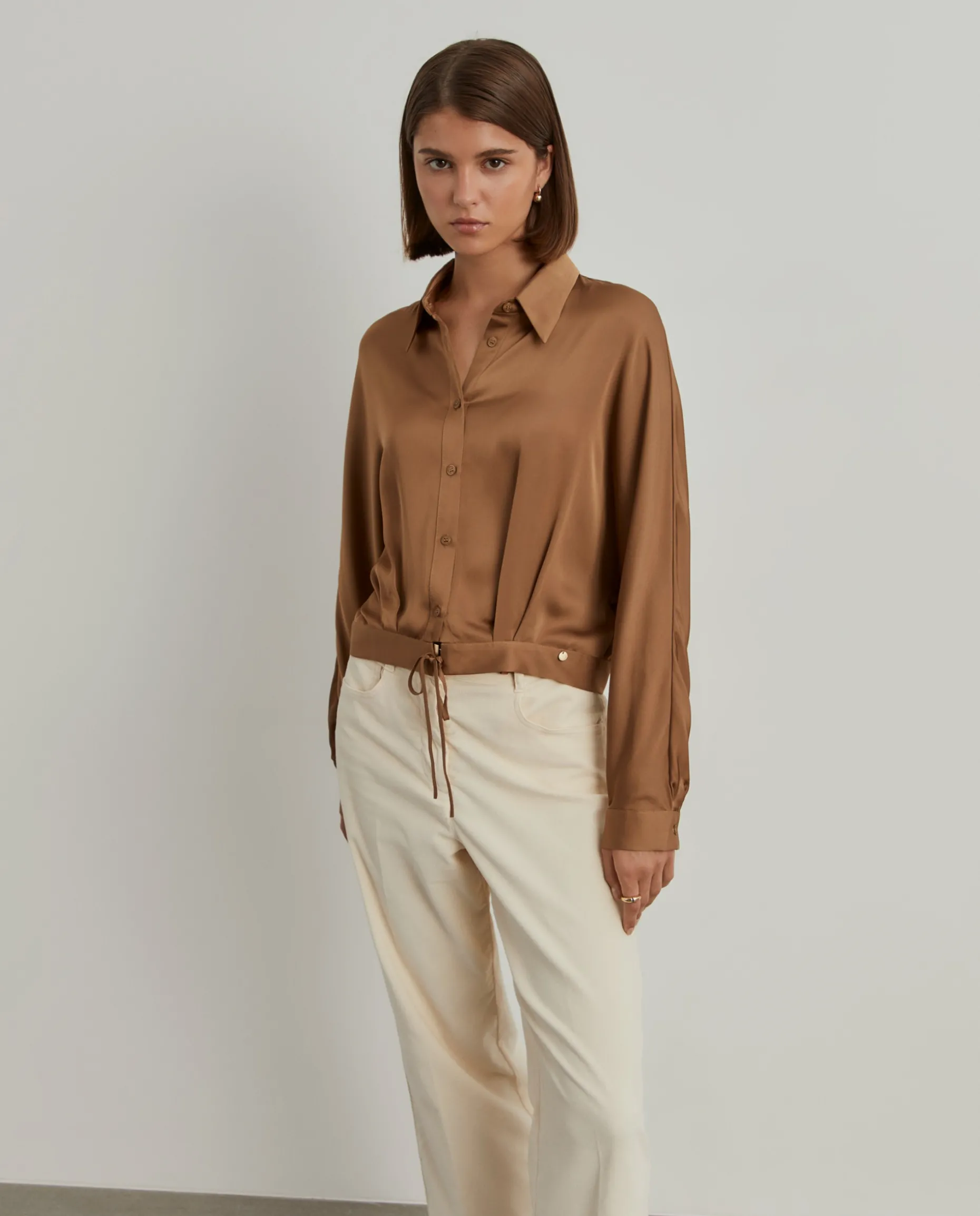 Camisa fluida acetinada|LION OF PORCHES Cheap