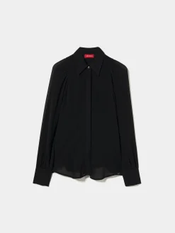 Camisa fluida com transparências|LION OF PORCHES Clearance