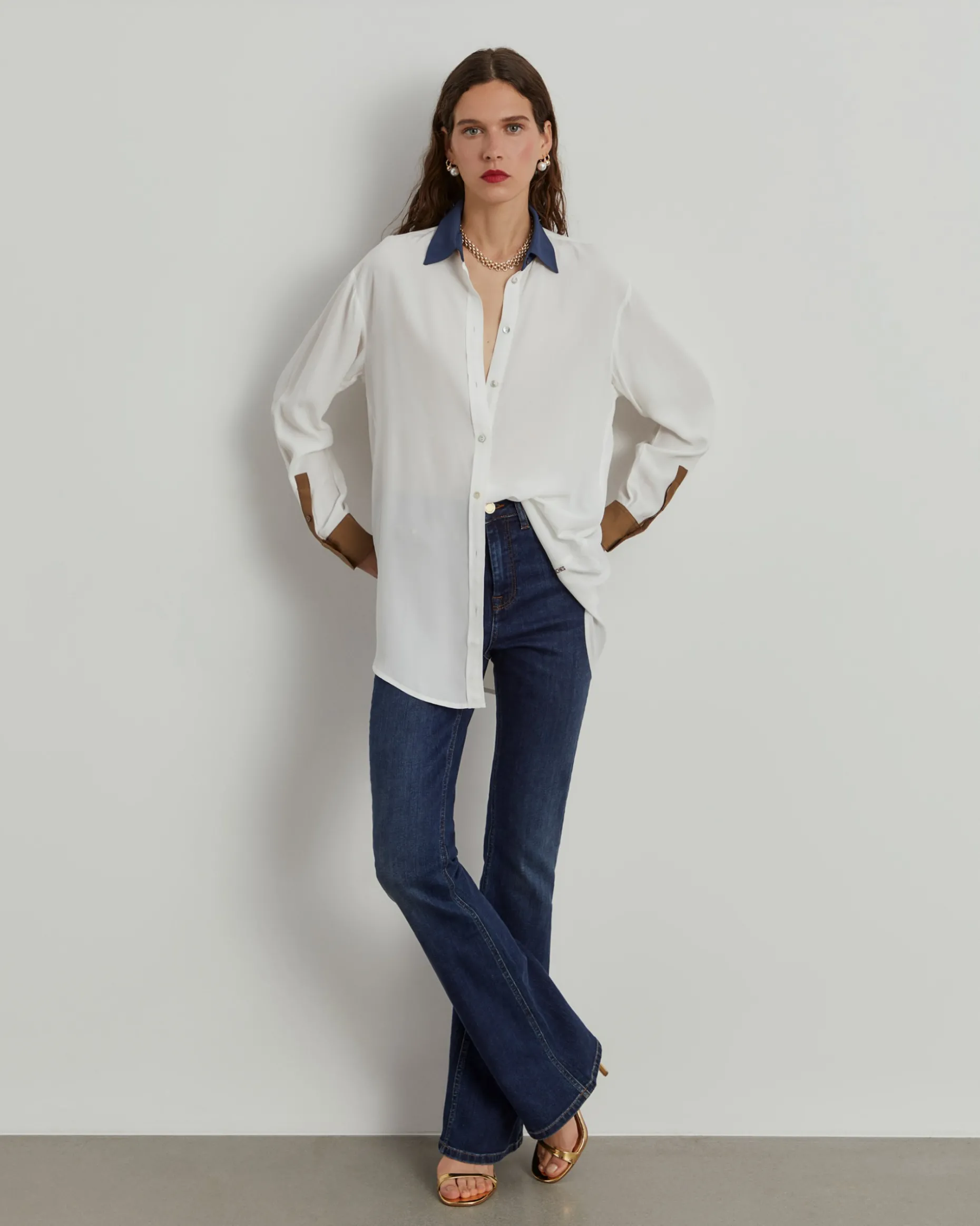 Camisa fluida tricolor|LION OF PORCHES Cheap