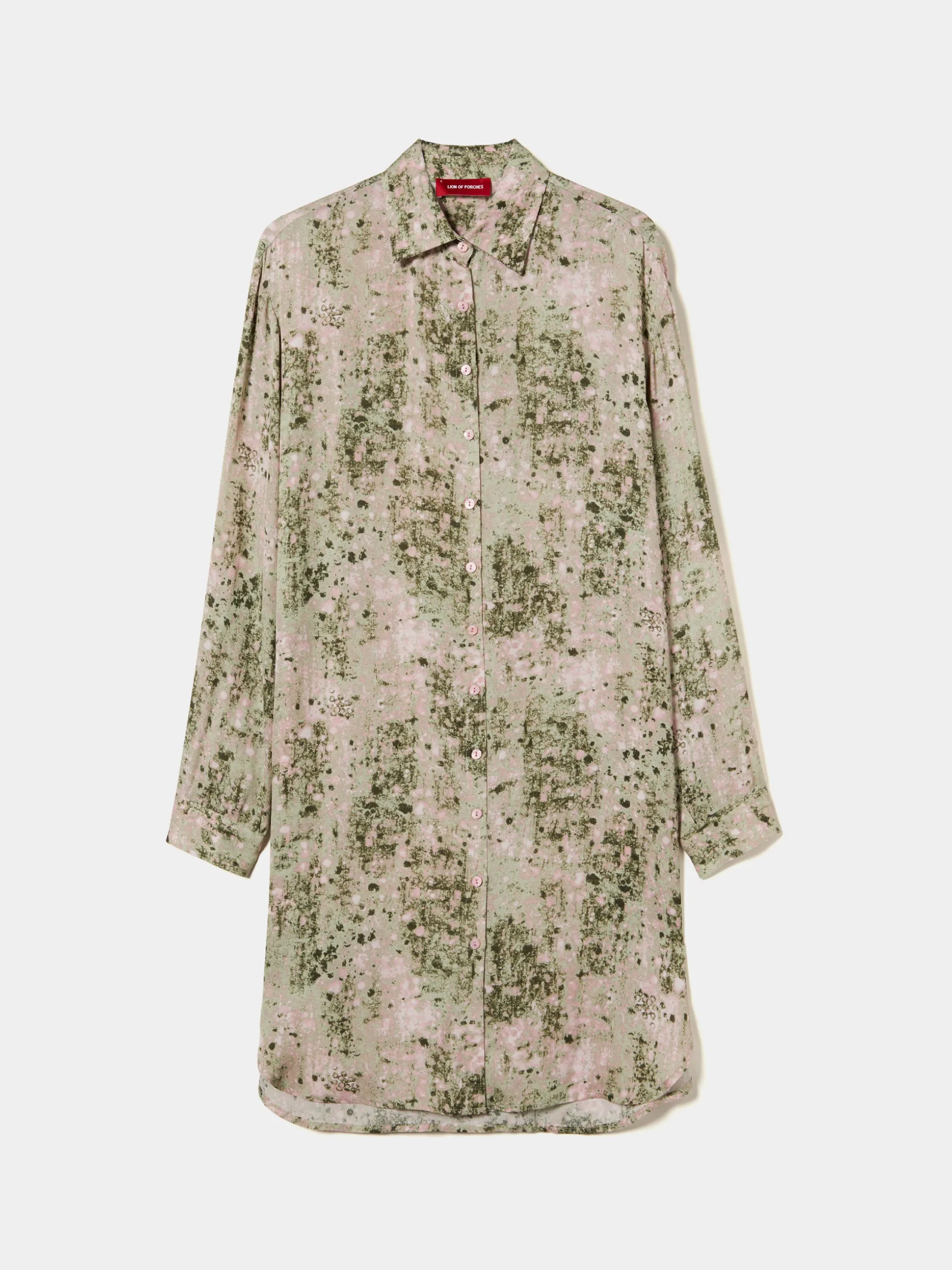 Camisa longa oversize com padrão abstrato|LION OF PORCHES Cheap