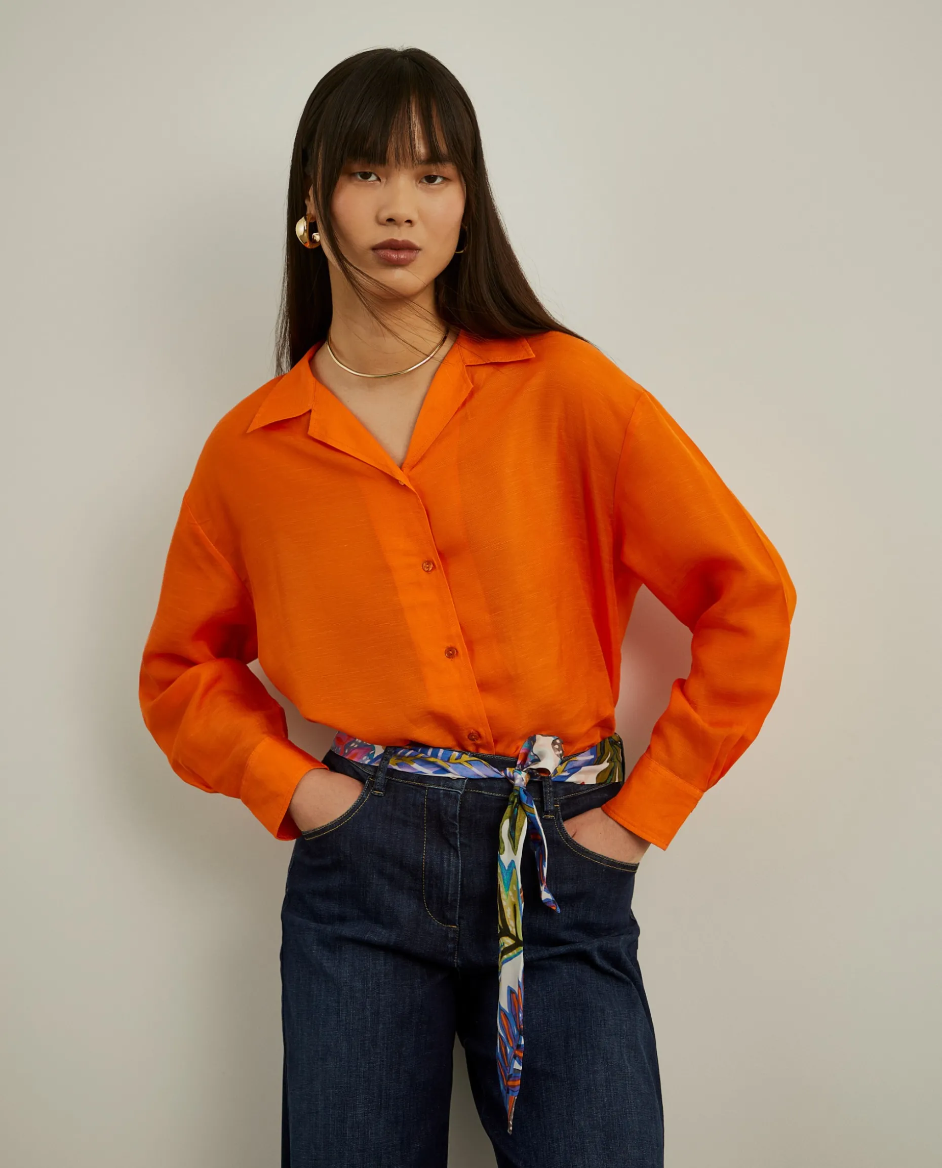 Camisa manga comprida com linho|LION OF PORCHES Cheap