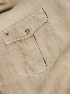 Camisa manga curta slim fit em linho|LION OF PORCHES Store