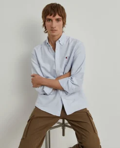 Camisa oxford regular fit com padrão de riscas|LION OF PORCHES Cheap