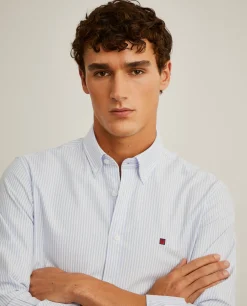 Camisa oxford slim fit às riscas|LION OF PORCHES Discount