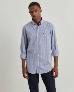 Camisa para homem regular fit de algodão com riscas|LION OF PORCHES Flash Sale
