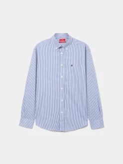 Camisa para homem regular fit de algodão com riscas|LION OF PORCHES Flash Sale